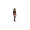 Bodystocking résille guêpière grande taille réversible avec tour de cou 